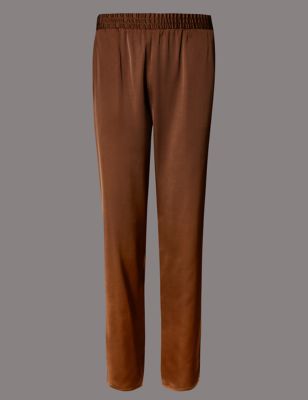 Satin Tapered Leg Trousers